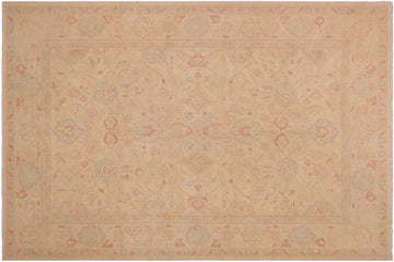 handmade Traditional Kafkaz Chobi Ziegler Beige Blue Hand Knotted RECTANGLE 100% WOOL area rug 10 x 12